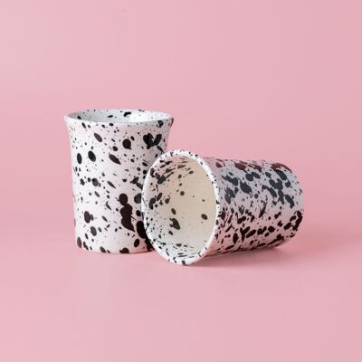 Tazza da colazione in ceramica 250 ml / Puntini bianchi e neri GALAXY