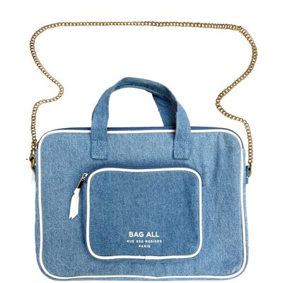 Custodia per laptop da 13", tasca per caricabatterie e maniglia – Denim