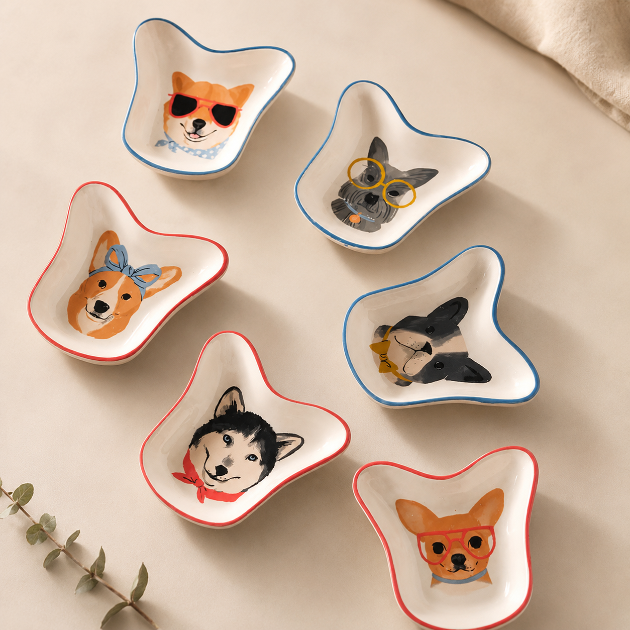 Cute Dog Design Ceramic Sauce Dish