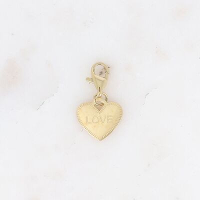 Charm - heart tassel and "LOVE" message