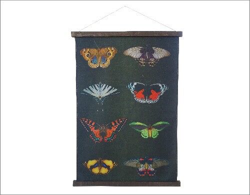 Wandkleed met vlinders - groot 80cm x120cm - uniek ontwerp