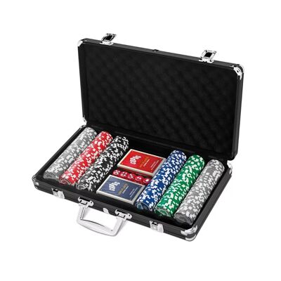 Coffret de 300 jetons de poker dans une valise en aluminium foncé Copag
