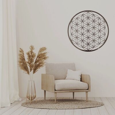 Flower of Life / Flower of Life made of metal – positive symbol – 75 cm - oily glow
