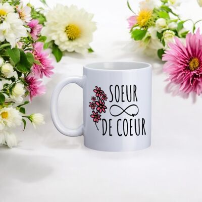 Mug, "Soeur de coeur" (Flower)