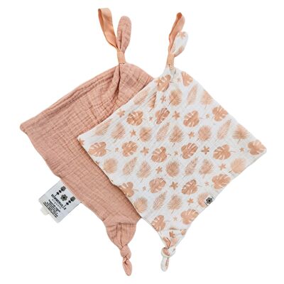 Ciucci in tessuto, confezione da 2, cotone biologico Tropical Peachy