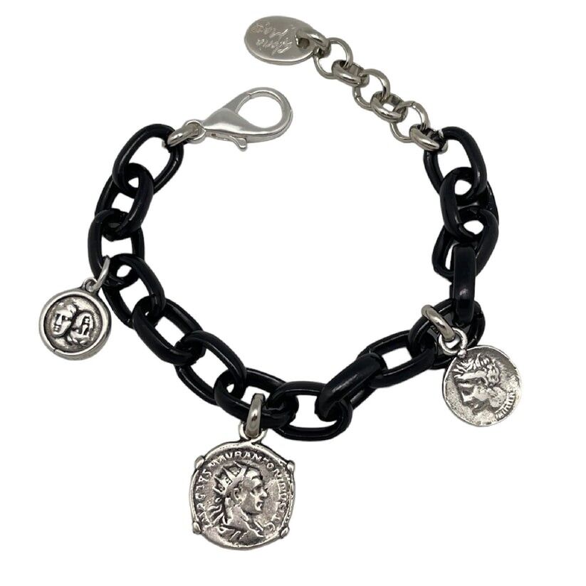 Bracciale moneta nera