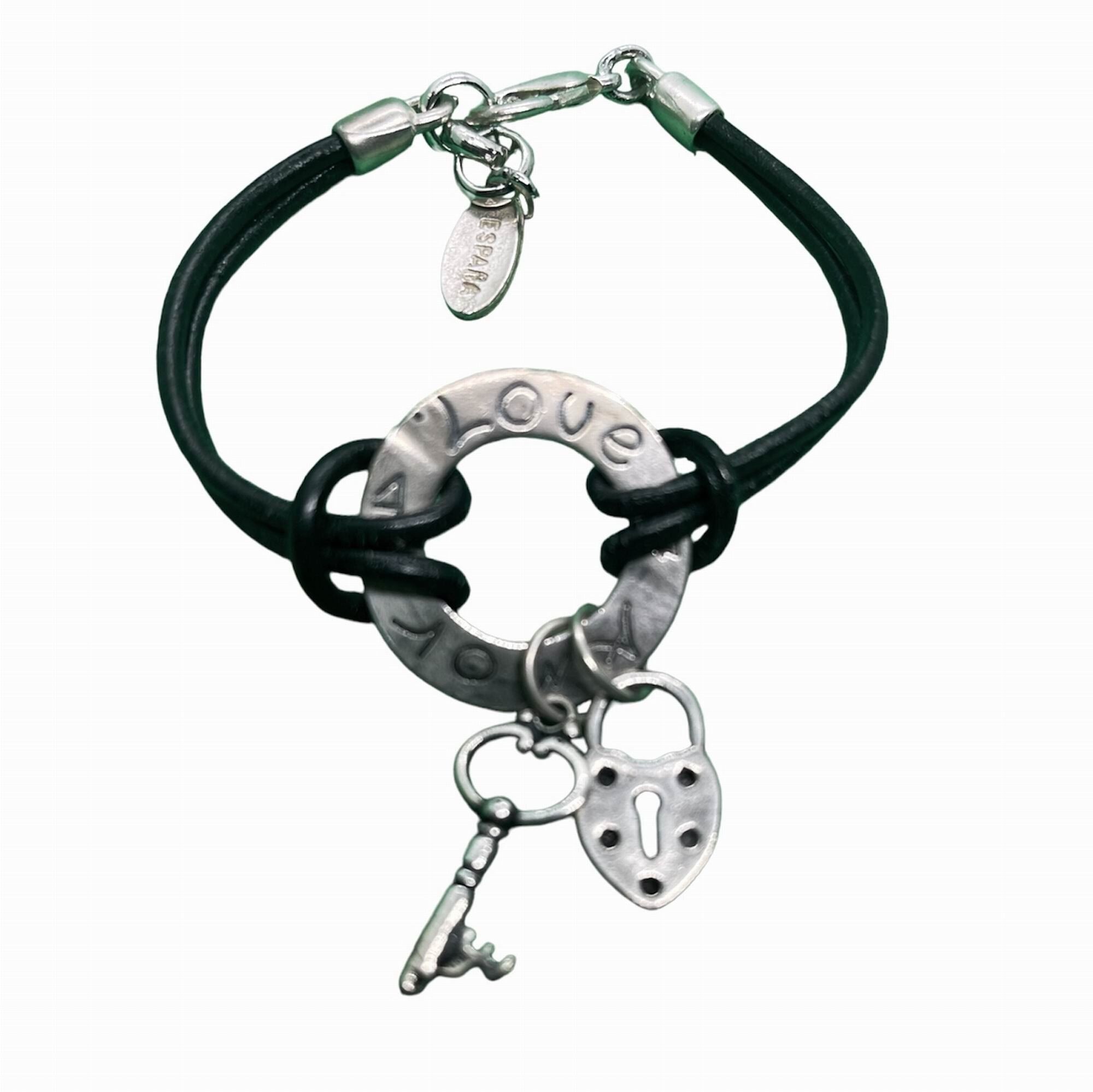 Bracciale Love Languages argento e nero