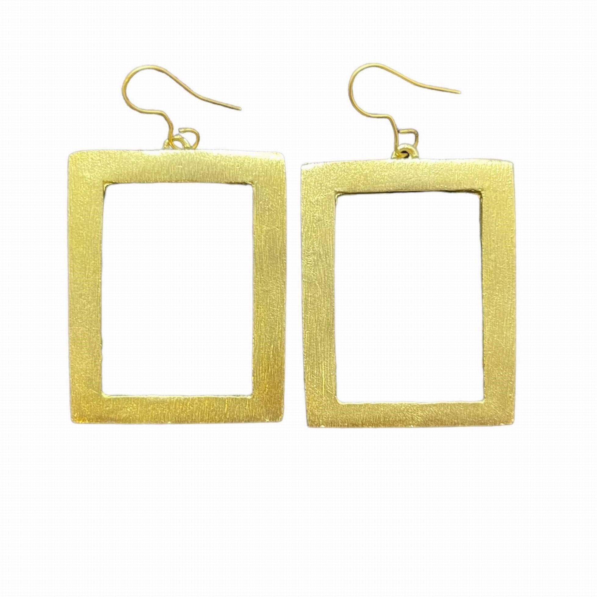 Orecchino rettangolo dorato