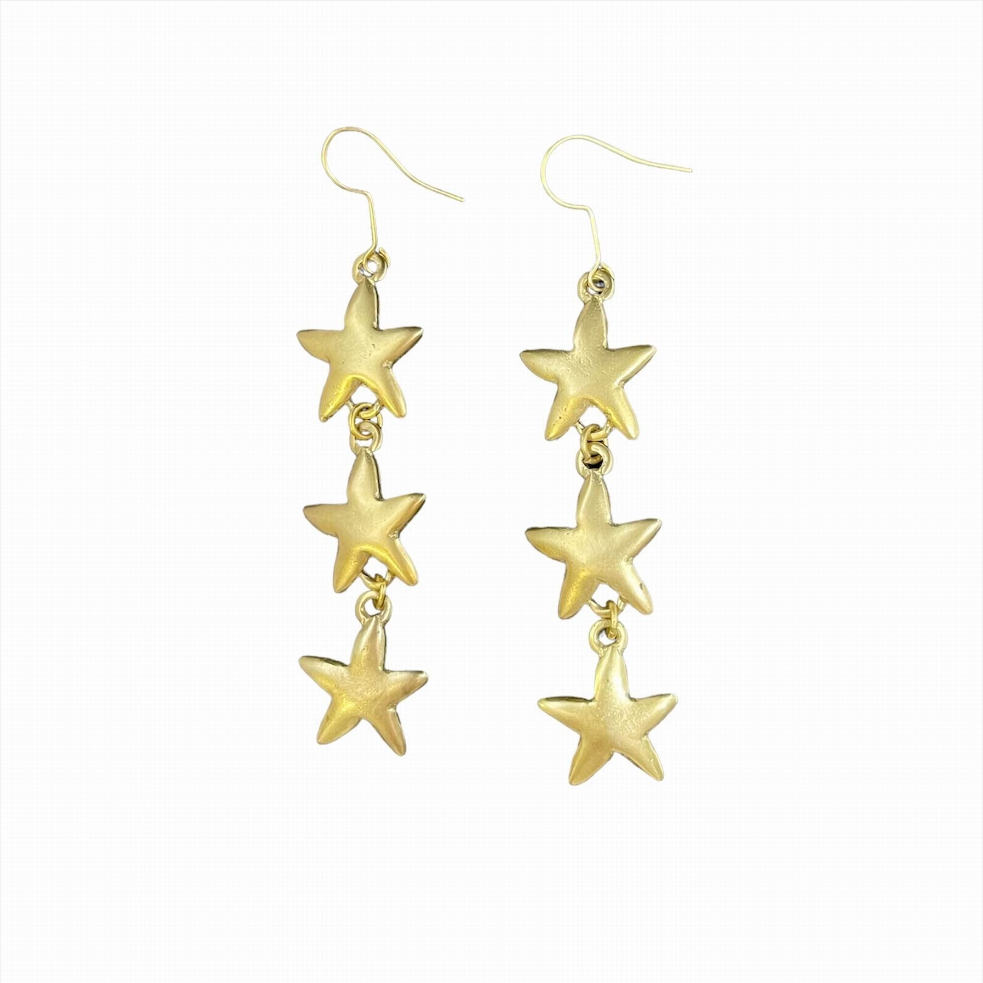 Orecchino a tripla stella Oro