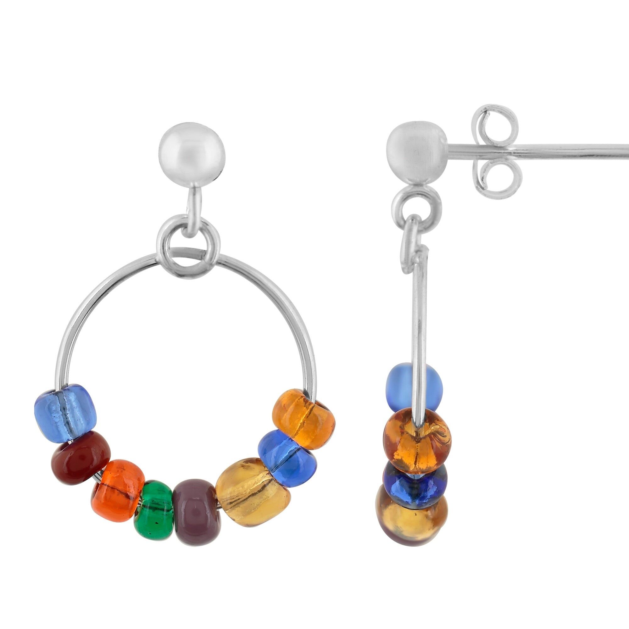 Orecchino in argento Swing cristallo multi argento 925