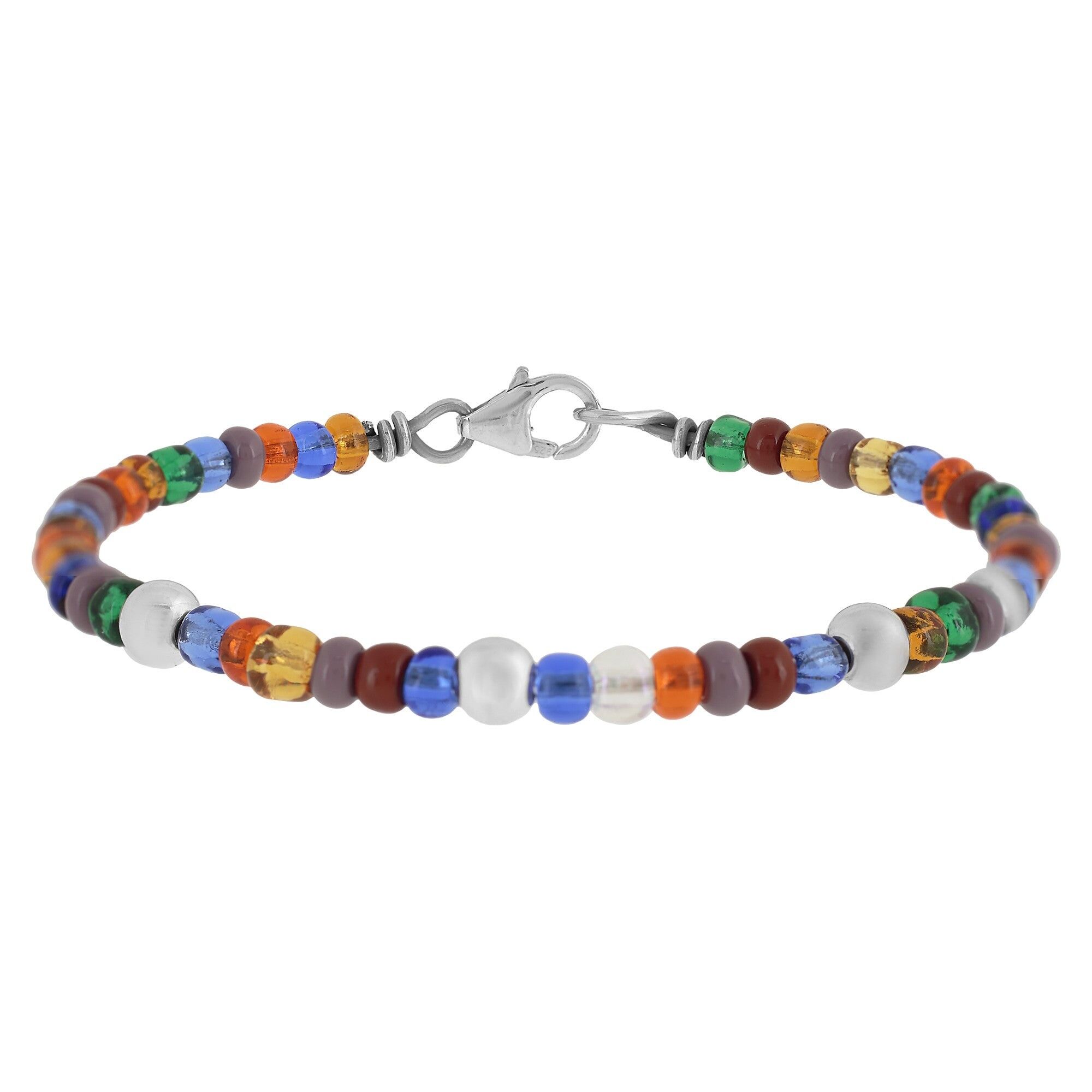 Mehrfarbiges 2-Sterlingsilber-Armband aus 925er Silber