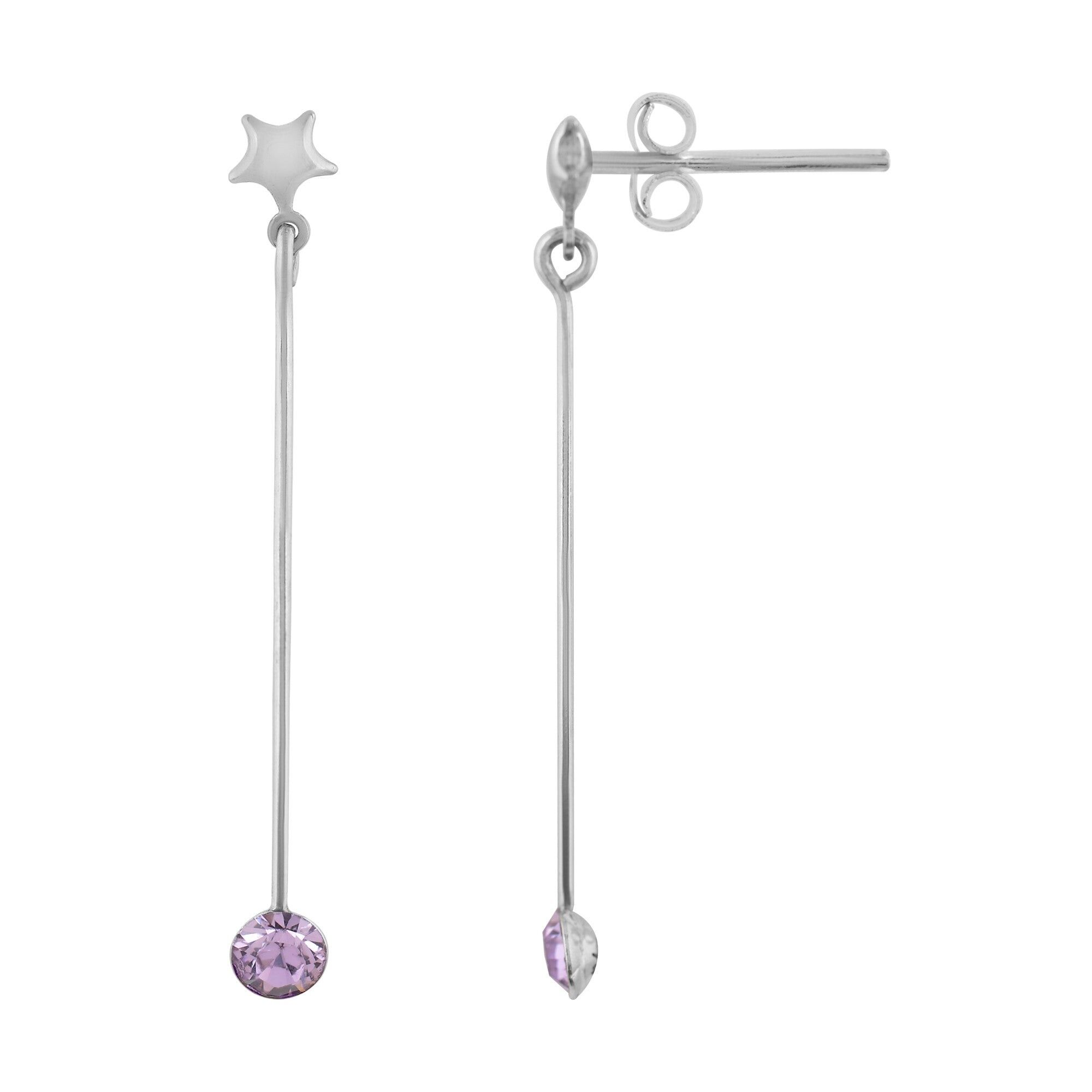 Orecchino "Unique Silver" Pendulum2 VT argento 925 cristallo Sw viola