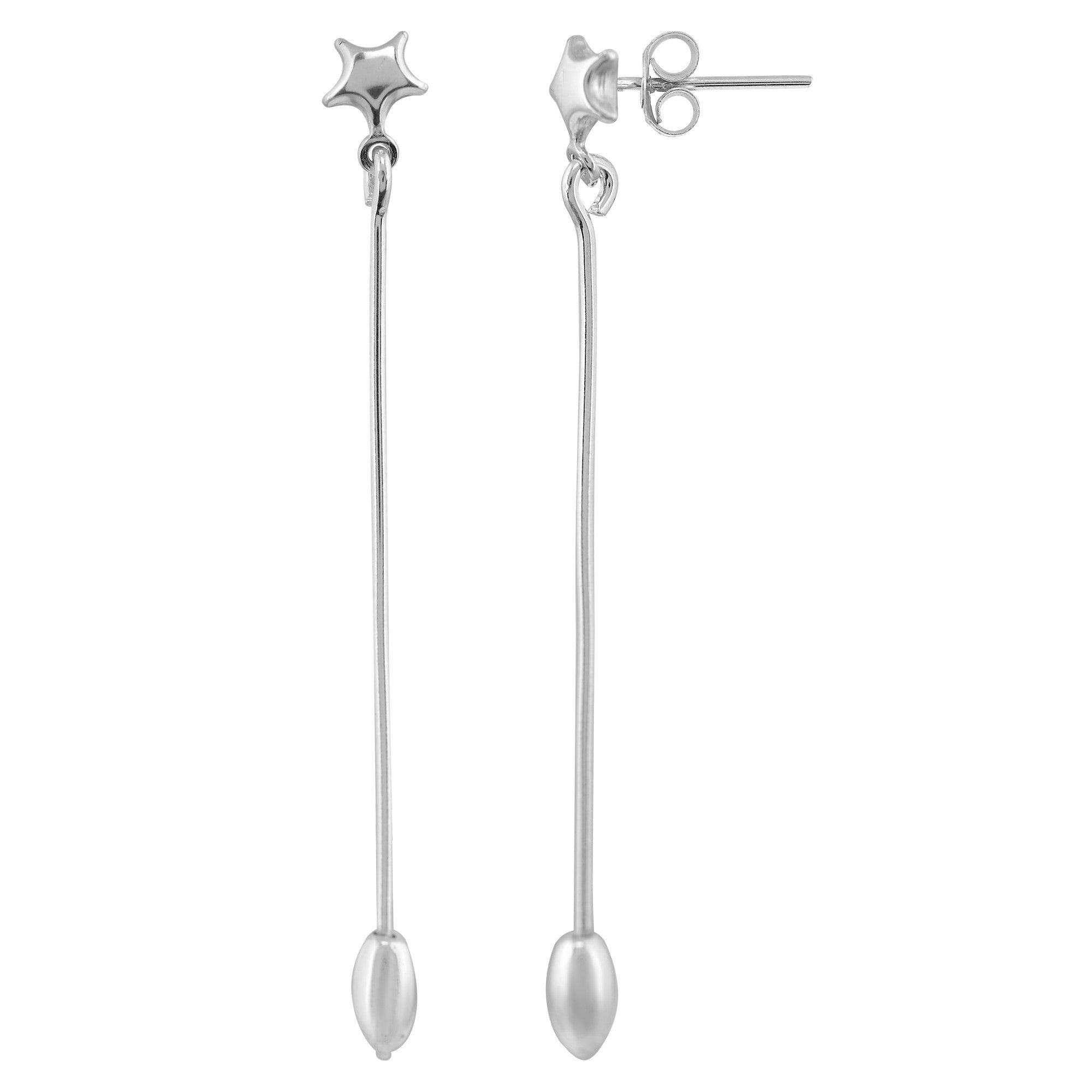 Silberohrring Sternpendel Silber 925 lang