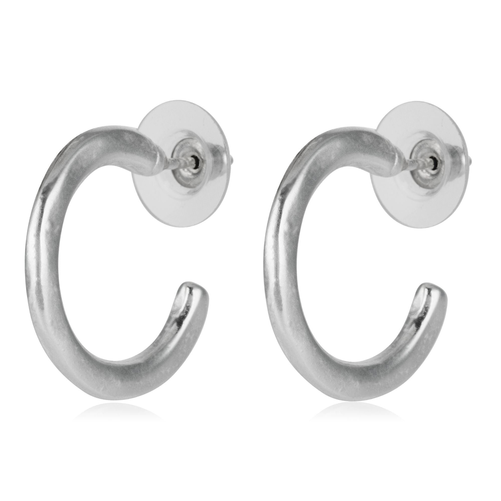 Versilberter Creolen-Ohrring