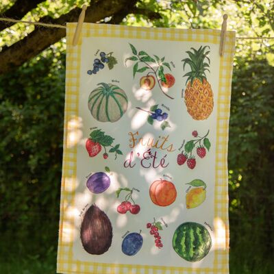 Summer fruit tea towel