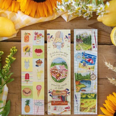 Set of 3 summer bookmarks