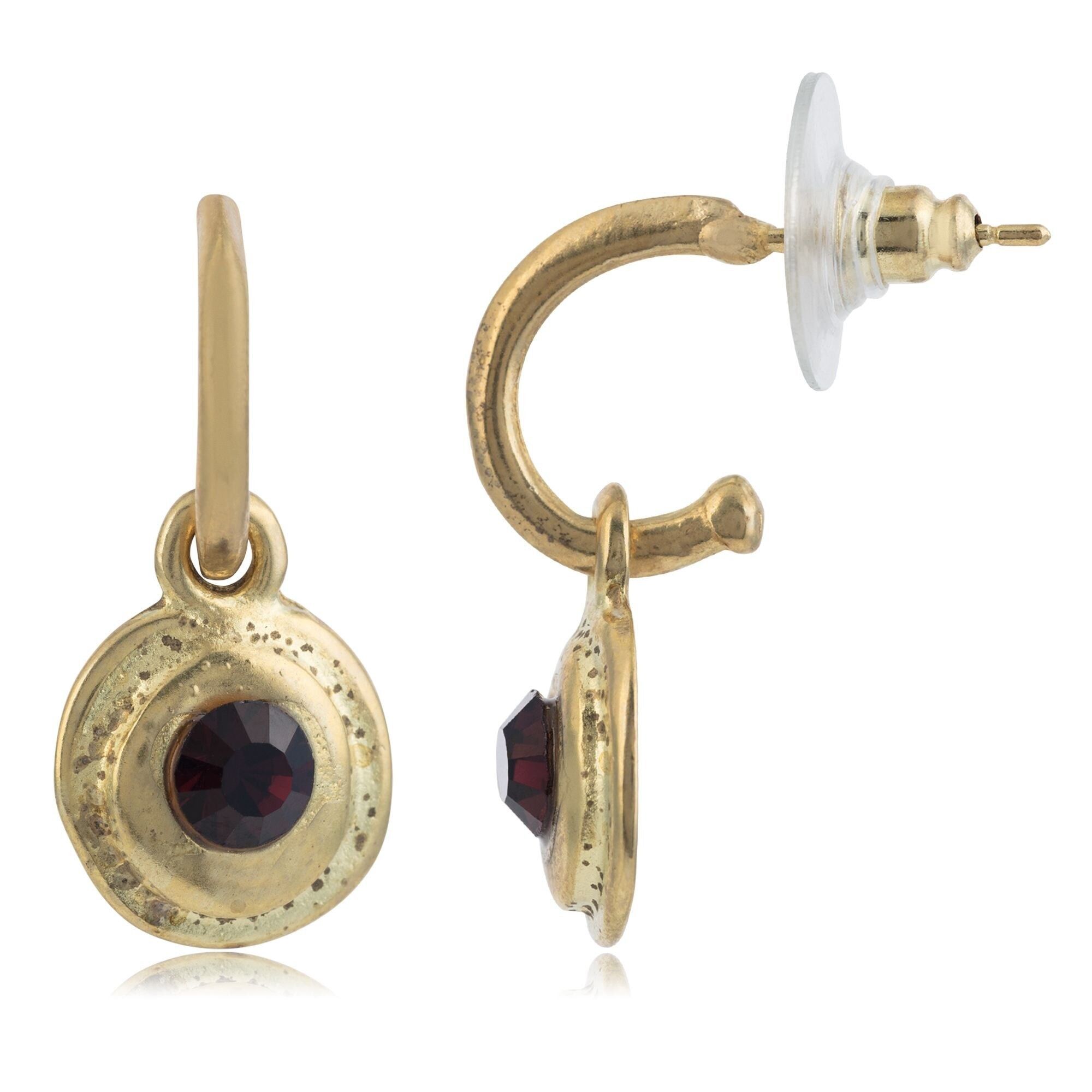 Swrovksi orecchini a cerchio in oro bordeaux