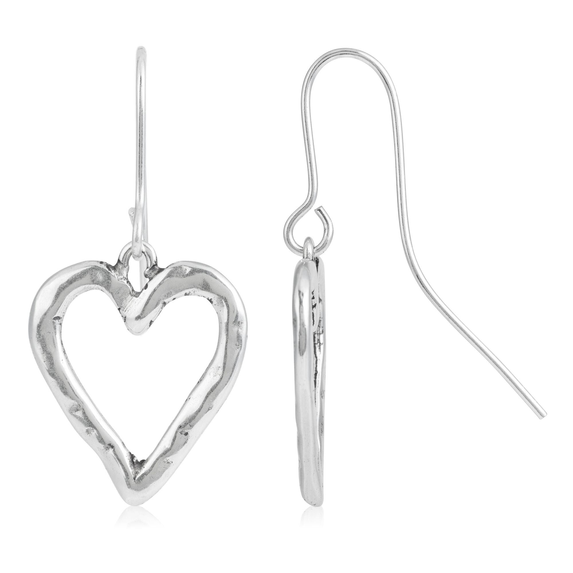 Orecchino d'argento del gancio del cuore Gancio del cuore d'argento