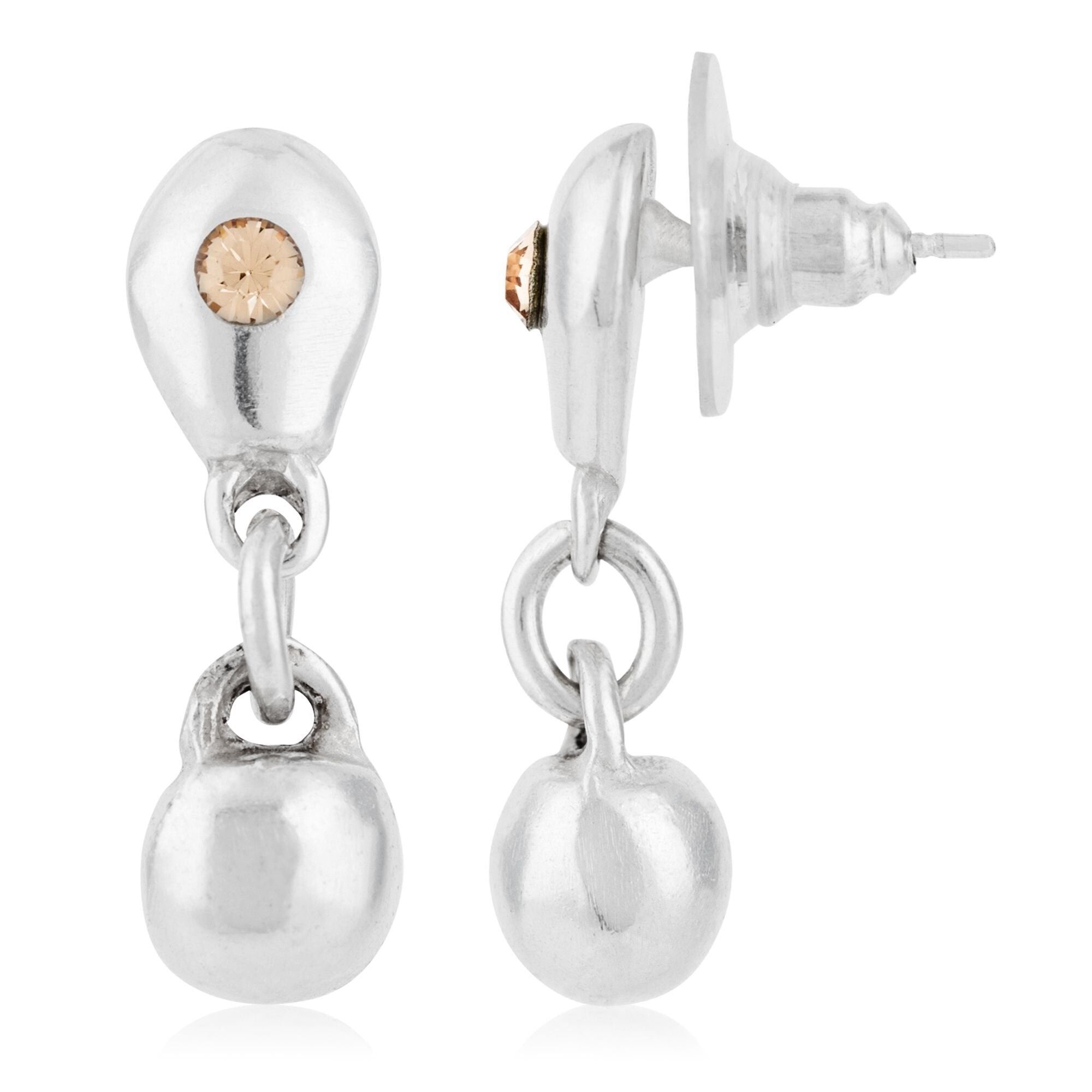 Orecchino in argento con topazio chiaro in cristallo Swarovski