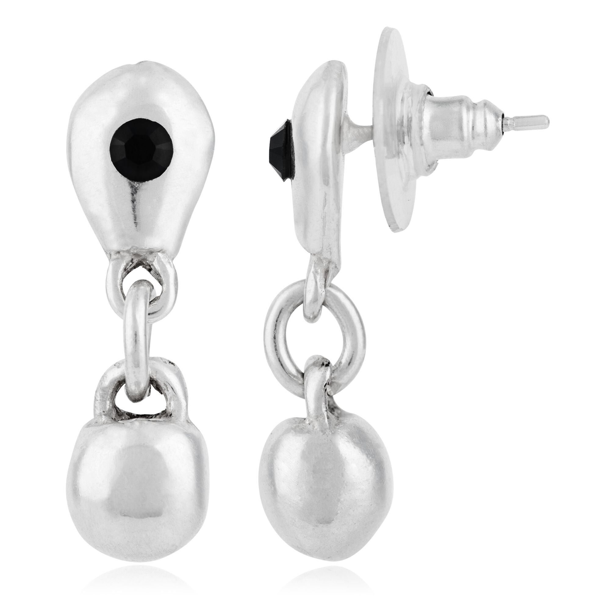 Orecchini in argento con cristalli Swarovski neri