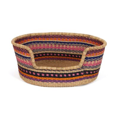 SANIYA: Pink, Blue and Orange Dog Basket - Small