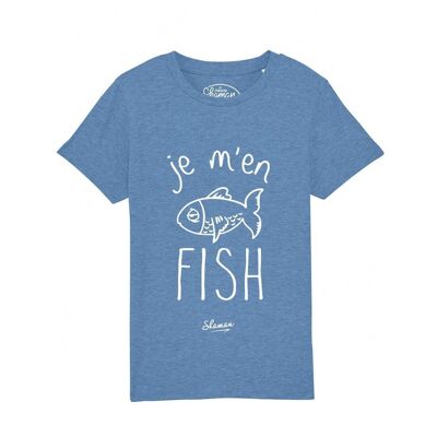 T-shirt blu pesce