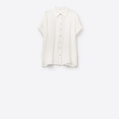 Blusa de manga corta en color blanco