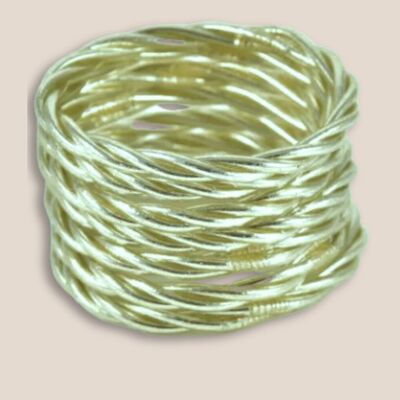 Jonc bouddhiste twist fin vert pastel- TAILLE M 62mm