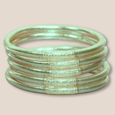 Jonc bouddhiste 5mm vert pastel - TAILLE S 57 mm