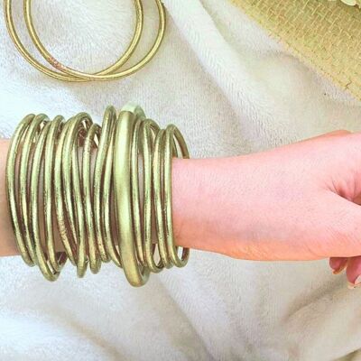 Pulsera budista fina verde pastel - TALLA S 57MM