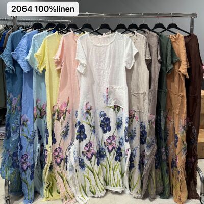 linen printed dress