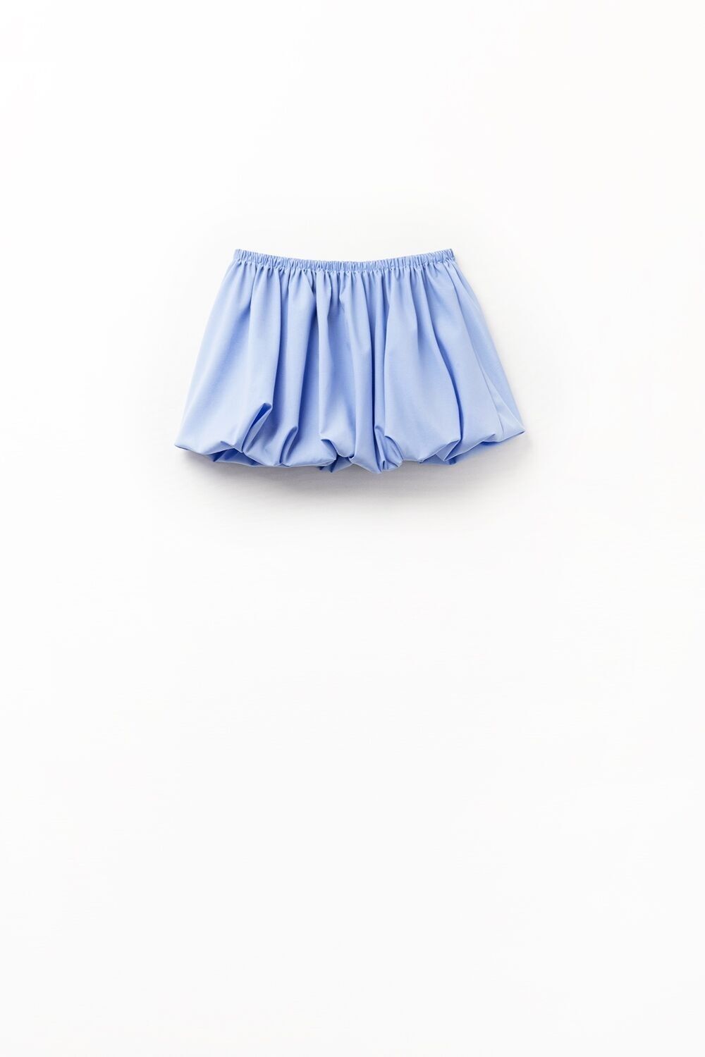 blue poplin balloon miniskirt