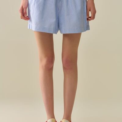 Pantaloncino con strisce e lacci in vita