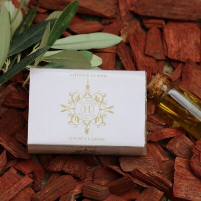 Cold saponified Aleppo soap infused with rose water