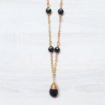 14K Gold-Filled Black Spinels Necklace 4
