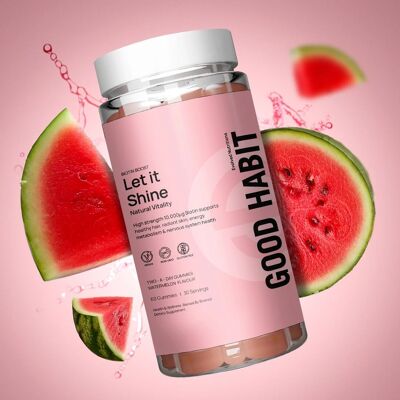 Let it Shine Biotin Gummies | 60 Vegan Watermelon Flavour Gummies