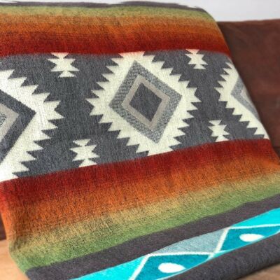 Uqi - Baby Alpaca Blanket - Extra Large - Aztec Southwest Pattern