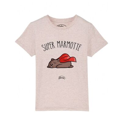 T-shirt super marmotta rosa melange