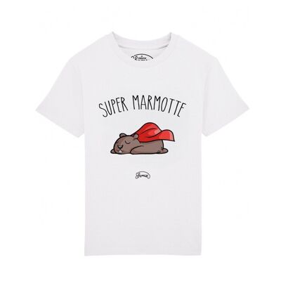Tee-shirt Super marmotte blanc