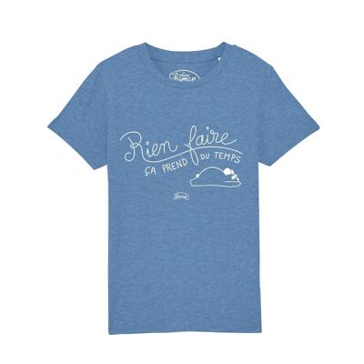 NOTHING IS TAKING TIME - Tee-shirt Bleu chiné