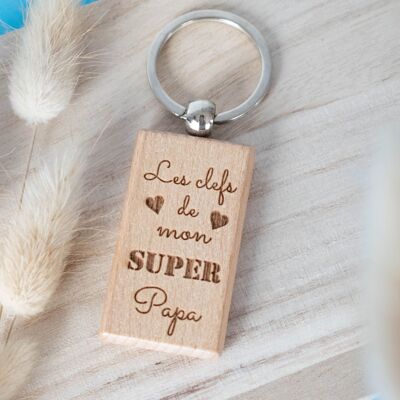 Porte-clés en bois - Papa