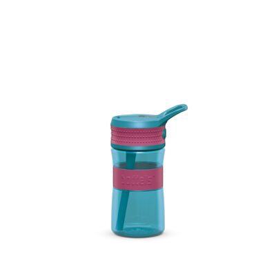 Gourde EEN 400ml rouge framboise / turquoise tritan, PP, silicone
