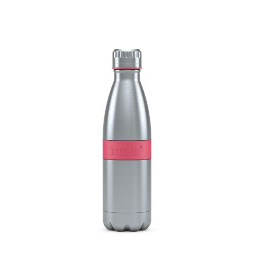 Trinkflasche TWEE 500ml Himbeerrot-Edelstahl, PP, Silikon