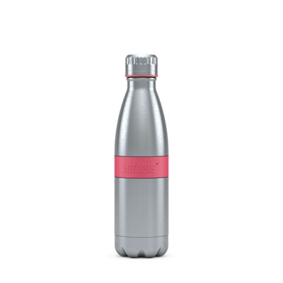 Drinking bottle TWEE 500ml raspberry red stainless steel, PP, silicone