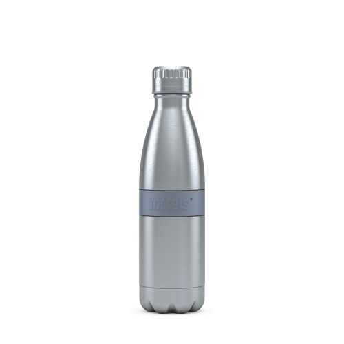 Trinkflasche TWEE 500ml Hellgrau-Edelstahl, PP, Silikon