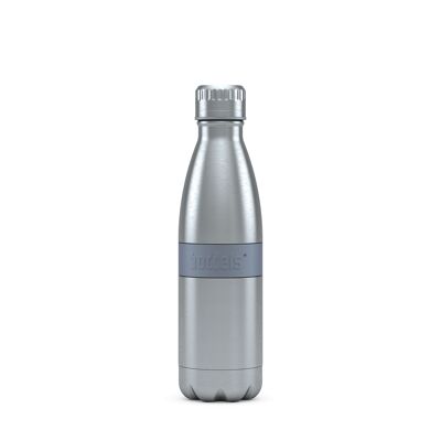 Botella para beber TWEE 500ml acero inoxidable gris claro, PP, silicona