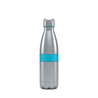 Botella para beber TWEE 500ml azul turquesa acero inoxidable, PP, silicona