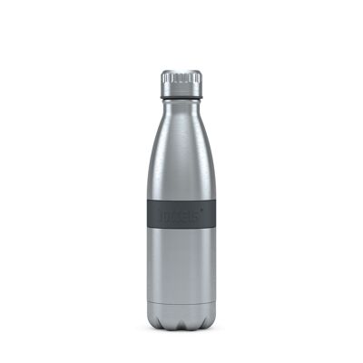 TWEE drinking bottle 500ml anthracite gray stainless steel, PP, silicone