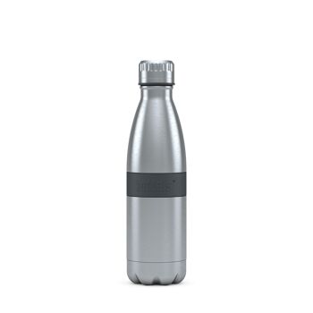 Gourde TWEE 500ml acier inoxydable gris anthracite, PP, silicone