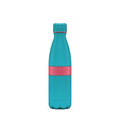 Drinking bottle TWEE + 500ml raspberry red / turquoise stainless steel, powder coating, PP, silicone